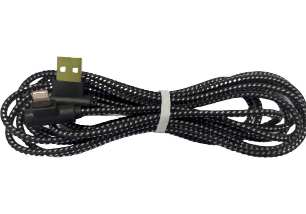 CABLE DE USB A LIGHTNING DE 90 GRADOS DE NYLON - 2 METROS