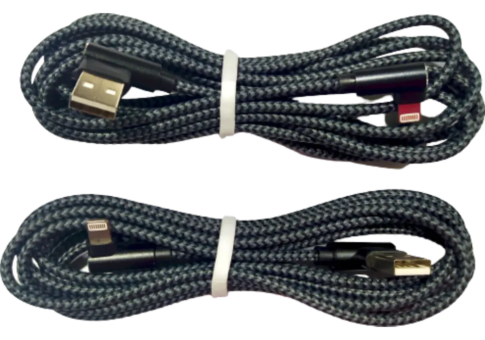 CABLE DE USB A LIGHTNING DE 90 GRADOS - DE NYLON - 3 METROS - CERTIFICADO A1