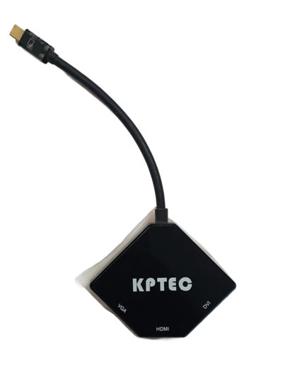 ADAPTADOR 3 EN 1 KPTEC MINI DISPLAY PORT THUNDERBOLT A HDMI DVI VGA / NUEVO