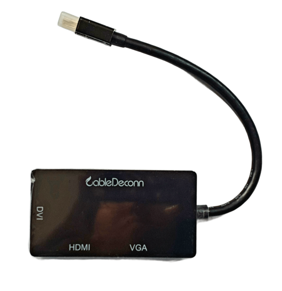 ADAPTADOR CABLE DECONN MULTIFUNCION MINI DISPLAYPORT 3 EN 1 DE THUNDERBOLT HDMI / DVI / VGA
