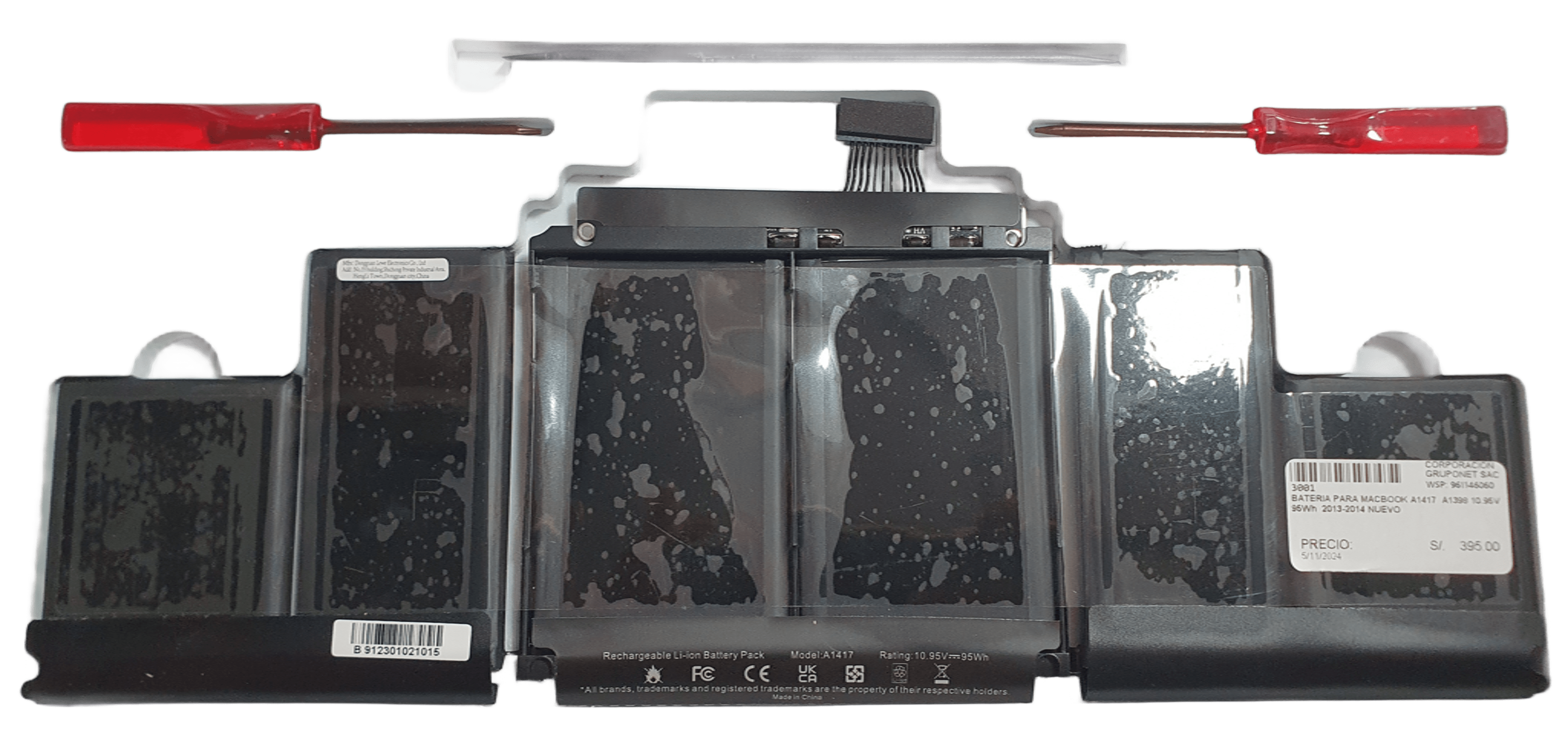 BATERIA PARA MACBOOK A1417 A1398 10.95V 95Wh 2013-2014 NUEVO