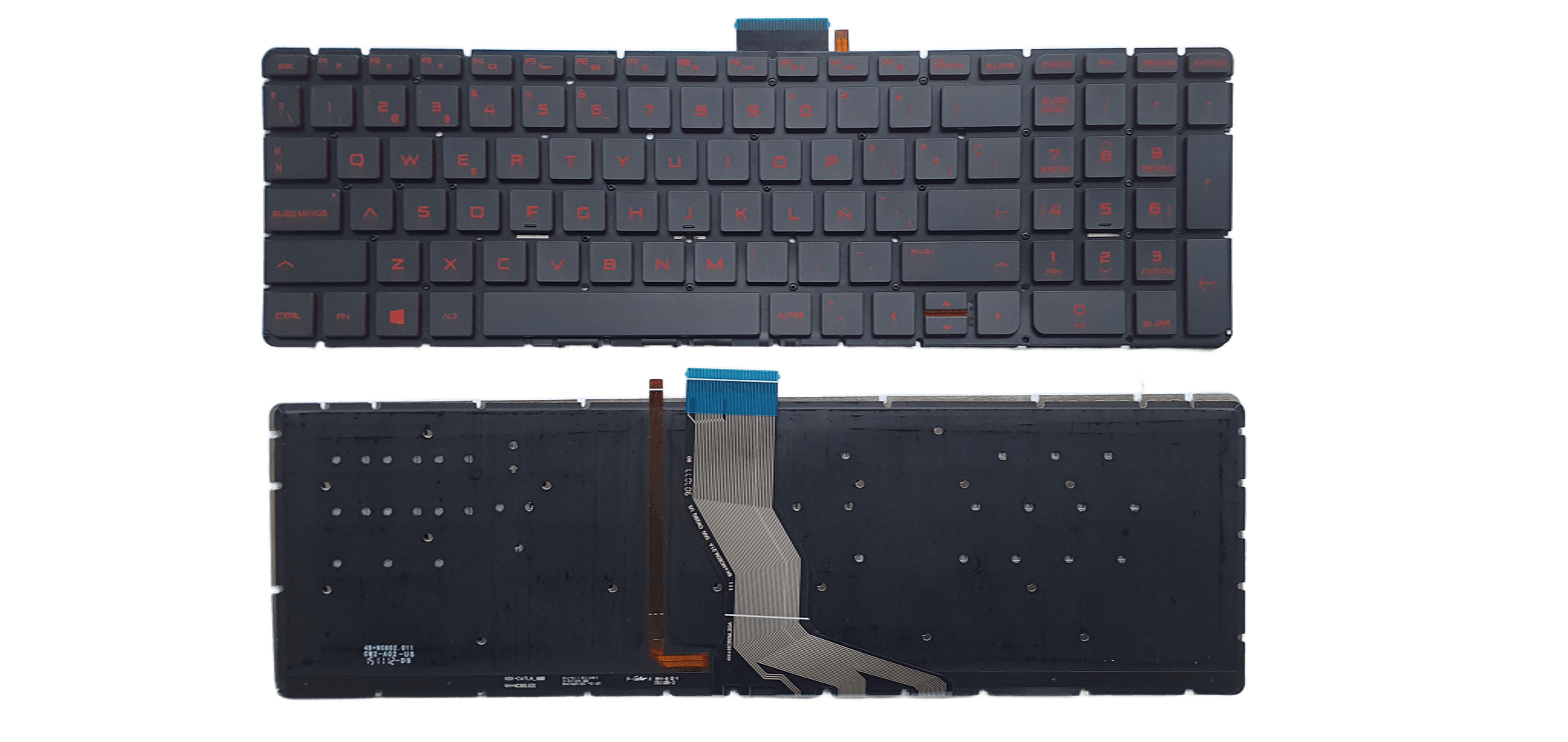  TECLADO PARA LAPTOP HP 15-AX 15-AK 15-AB 15-AW 15-BK 15-AU 15-AQ 15-AE 15-AR - RETROILUMINADO ROJO - ESPAÑOL - ENTER RECTO - ORIGINAL