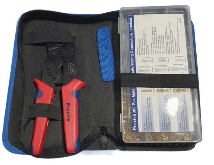 HERRAMIENTA DE CRIMPADO PONCHADORA TERMINAL DE CABLES DE RED PRECIVA 300 PIEZAS CON ESTUCHE NUEVO