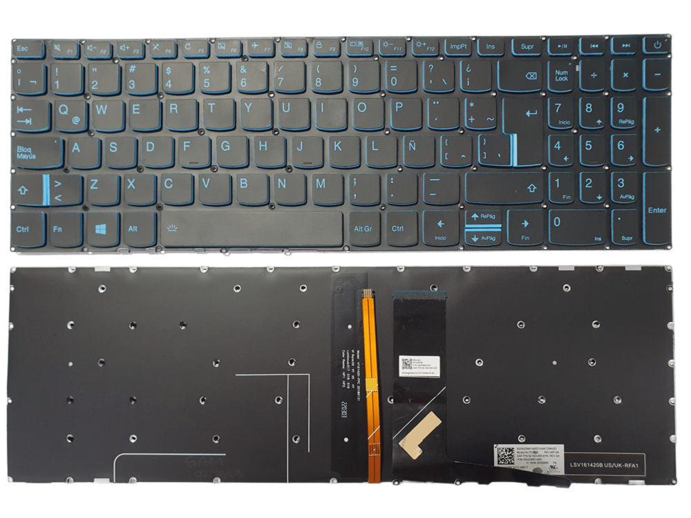 TECLADO LENOVO IDEAPAD L340 L340-15 L340-15IRH L340-15IWL L340-15API - ORIGINAL - ESPAÑOL - RETROILUMINADO AZUL