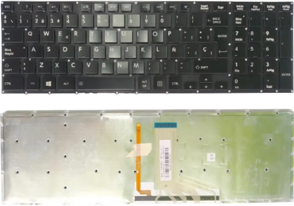 TECLADO PARA LAPTOP TOSHIBA SATELLITE P50 P50-B P50T-B P55-A P55t-A P70 P70T P75 P75T - RETROILUMINADO - ORIGINAL